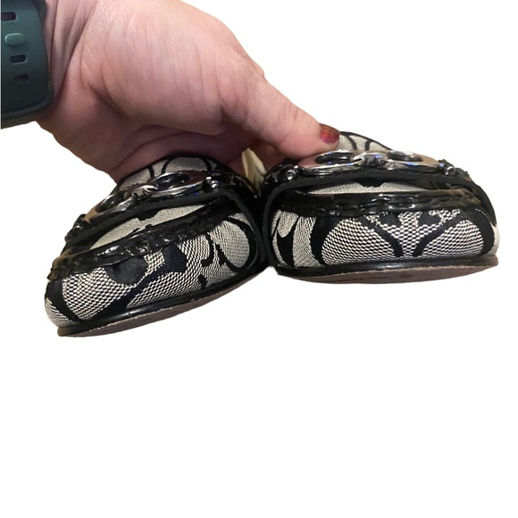 Coach black leather and canvas loafers - Picture 8 of 9